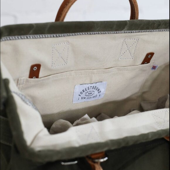 1940's era Salvaged Canvas Carryall - Picture 2 of 7